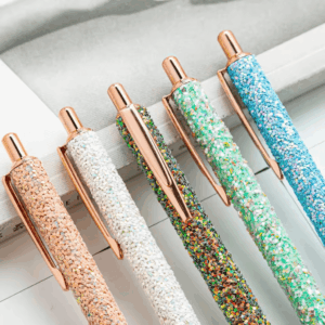 Caneta Metálica LUXO Glitter Pedrinhas - IMPORTADO - UND SORTIDA