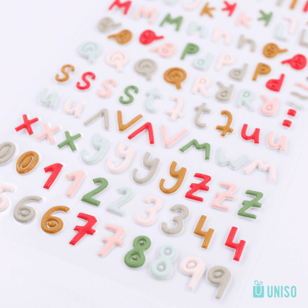 Cartela de Adesivos Lettering - UNISO - UND