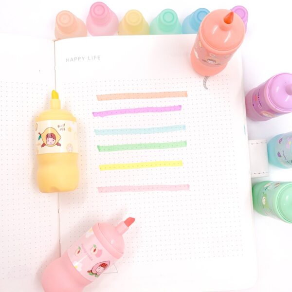Marca Texto Garrafinhas - Kit 6 Cores