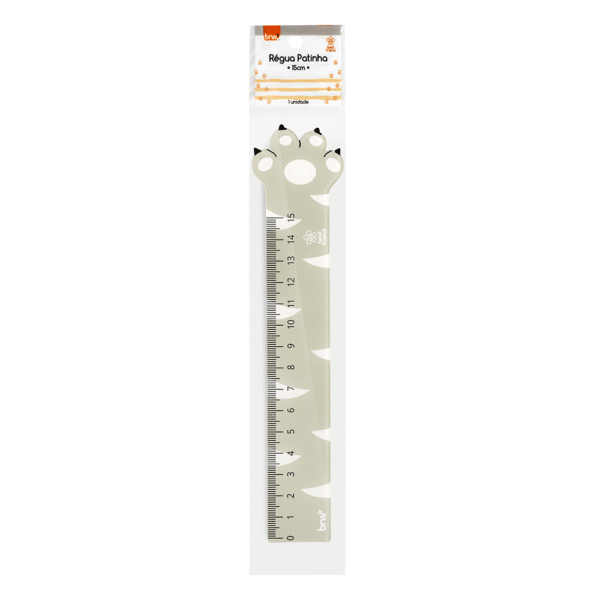 Régua Plástica 15 cm Pets BRW  - Cx 12 Und
