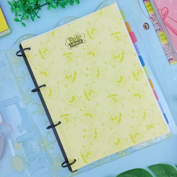 Fichário Universitário em PVC Cristal Bob Esponja DAC