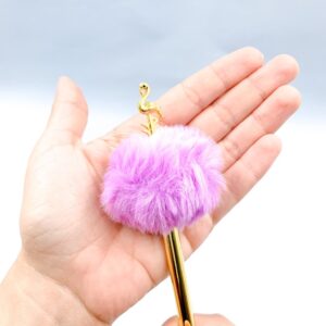 Caneta Metálica Pompom Flamingo