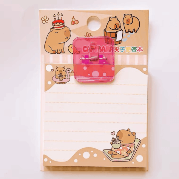 Bloco de Notas Capivara c/ Prendedor Cristal - Cx 16 UND