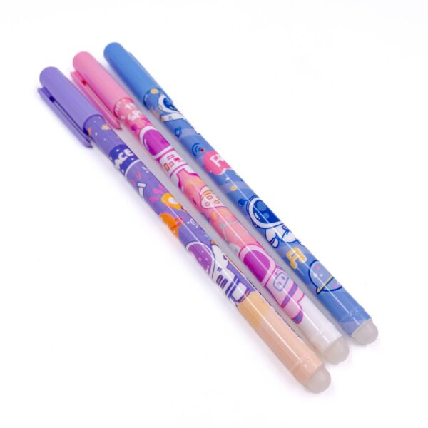 Caneta Apagável Azul Estampada Astronauta - Cx 12 Und