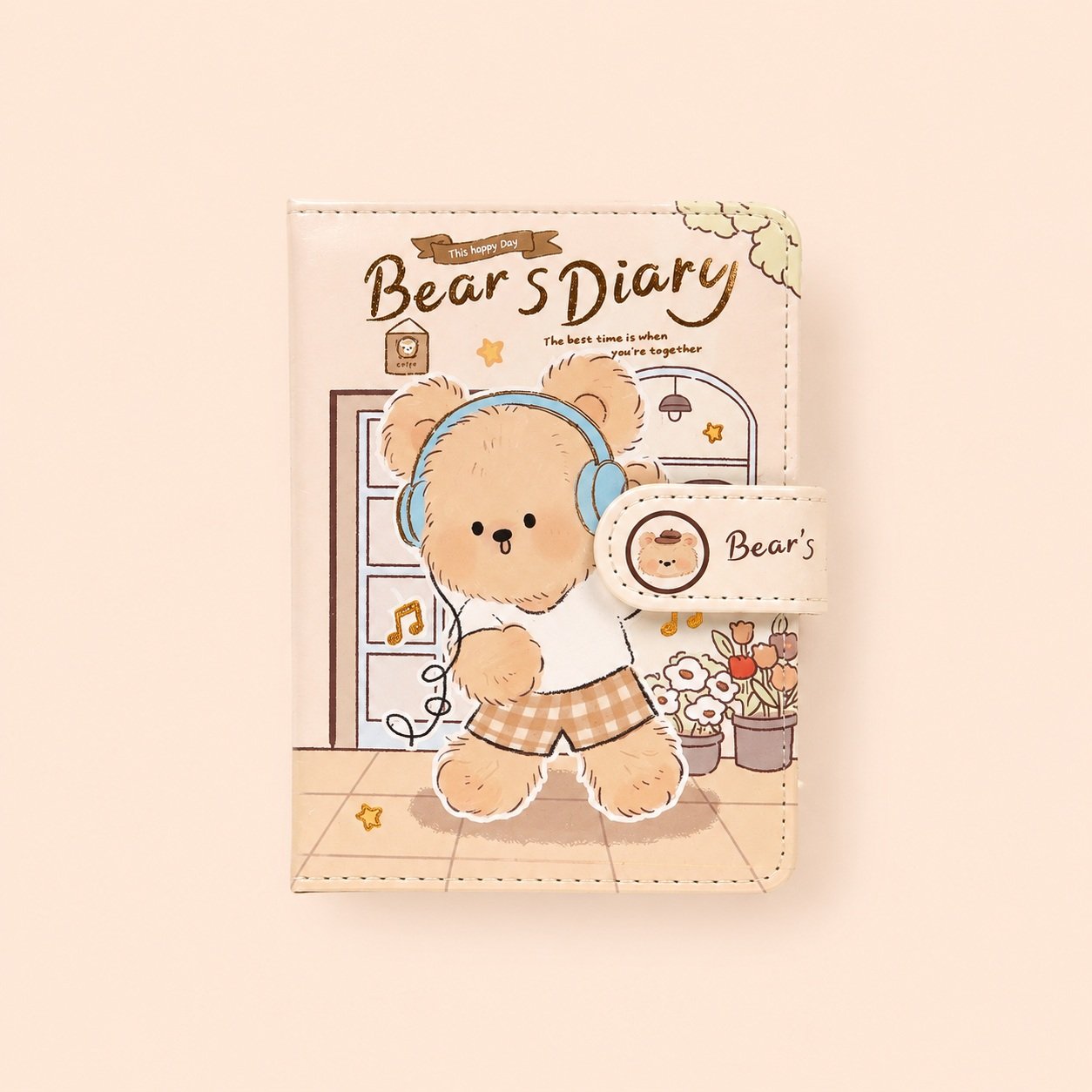 Caderno LUXO c/ Fechamento Ursinhos 10,3x13,7cm - IMPORTADO - UND