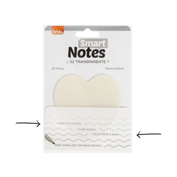 Bloco Smart Notes 70X70mm Transparente Coração BRW