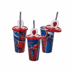 Copo Refri c/ Pin Homem-Aranha Metalizado 500 ml - PLASÚTIL - UND