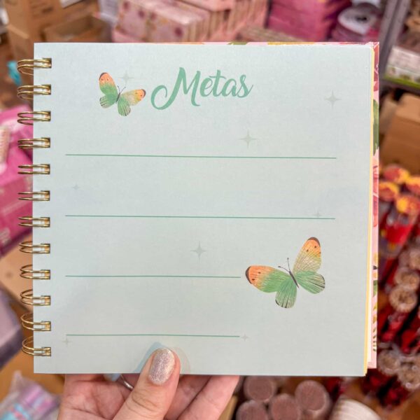Caderno Planner Flores 16x16cm 80 Fls - SKYPAPER - UND
