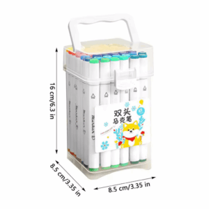 Caneta TOUCH Marcador Ponta Dupla PARA COLORIR - MALETA Transparente 36 CORES