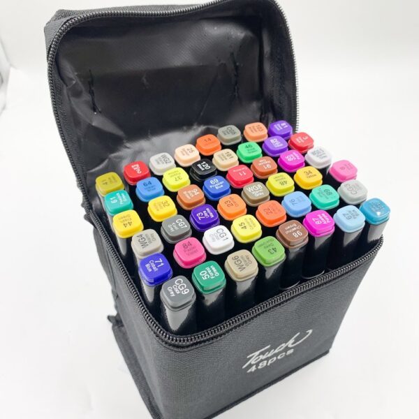 Caneta TOUCH Marcador Ponta Dupla PARA COLORIR - MALETA 48 CORES