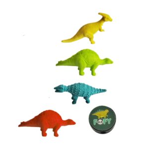 Kit Borracha c/ Apontador 5 Peças Dinossauro Power FOFY - BLISTER