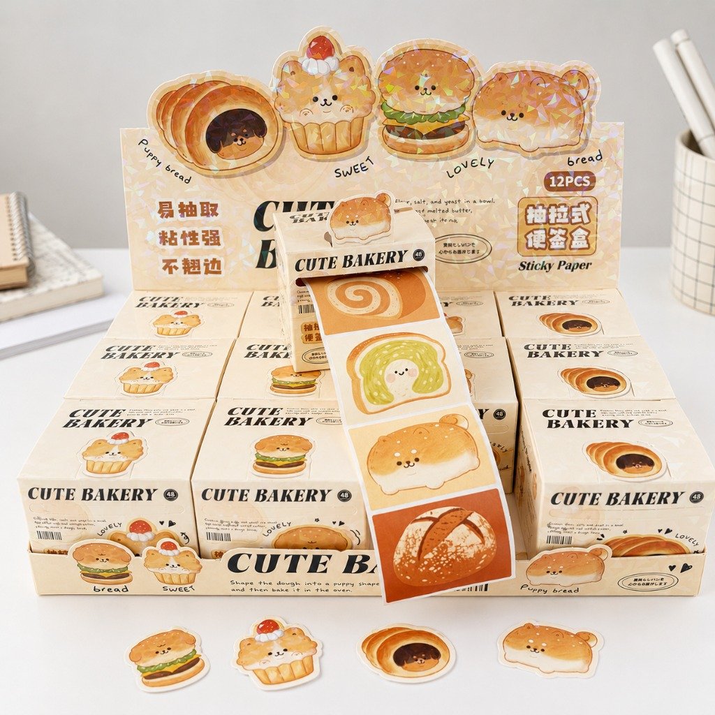 Adesivo Cute Bakery Padaria Caixinha 50 Und - IMPORTADO - UND