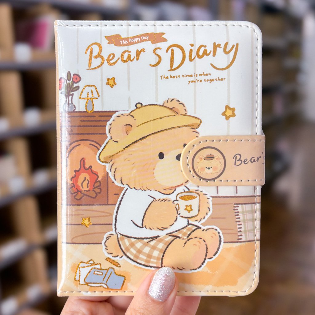 Caderno LUXO c/ Fechamento Ursinhos 10,3x13,7cm - IMPORTADO - UND