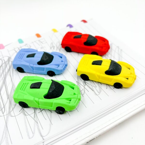 Borracha Colorful 3D Carrinho - Cx 36 Und