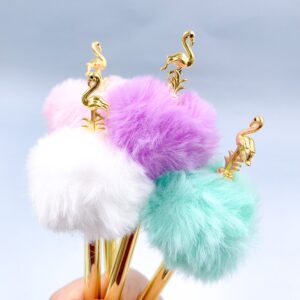Caneta Metálica Pompom Flamingo