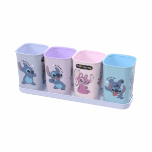 Porta Canetas STITCH 5 Peças PLASÚTIL - 1 KIT