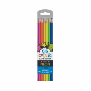 Lápis de Cor Criatic Neon 6 Cores CIS - BLISTER