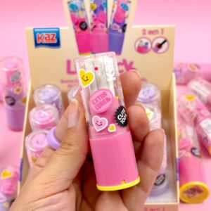 Apontador Coletor c/ Borracha Lipstick Batom KAZ - CX 12 UND