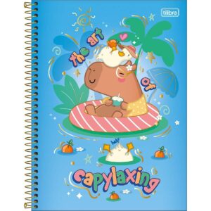 Caderno Espiral Capa Dura Universitário 10 Matérias Capivara Tilibra