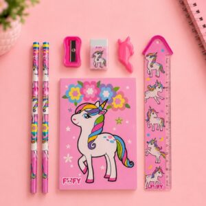 Kit Escolar Unicórnio Happy 7 Peças - FOFY - BLISTER