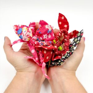 Rabicó Para Cabelo Estampado c/ Lacinho - Kit 24 Und