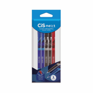 Caneta Esferográfica Next Azul/Pre/Verm 0.7mm 5 Und - CIS - BLISTER