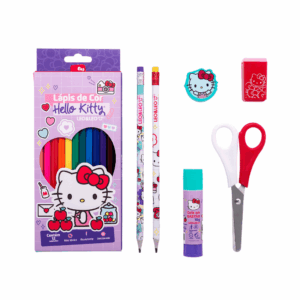 Kit Escolar Hello Kitty Leo e Leo - Blister 6 Itens