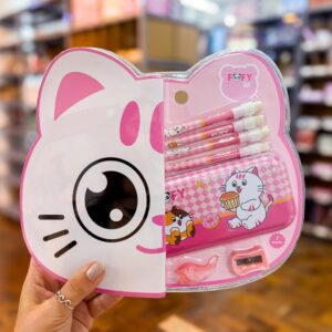 Kit Escolar Amiguinhos Gato 7 Peças - FOFY - BLISTER