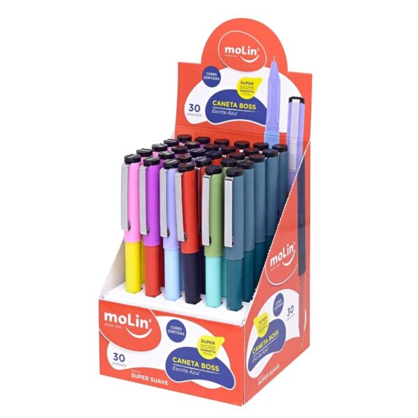 Caneta Boss Azul 0,7mm MOLIN - KIT 4 UND