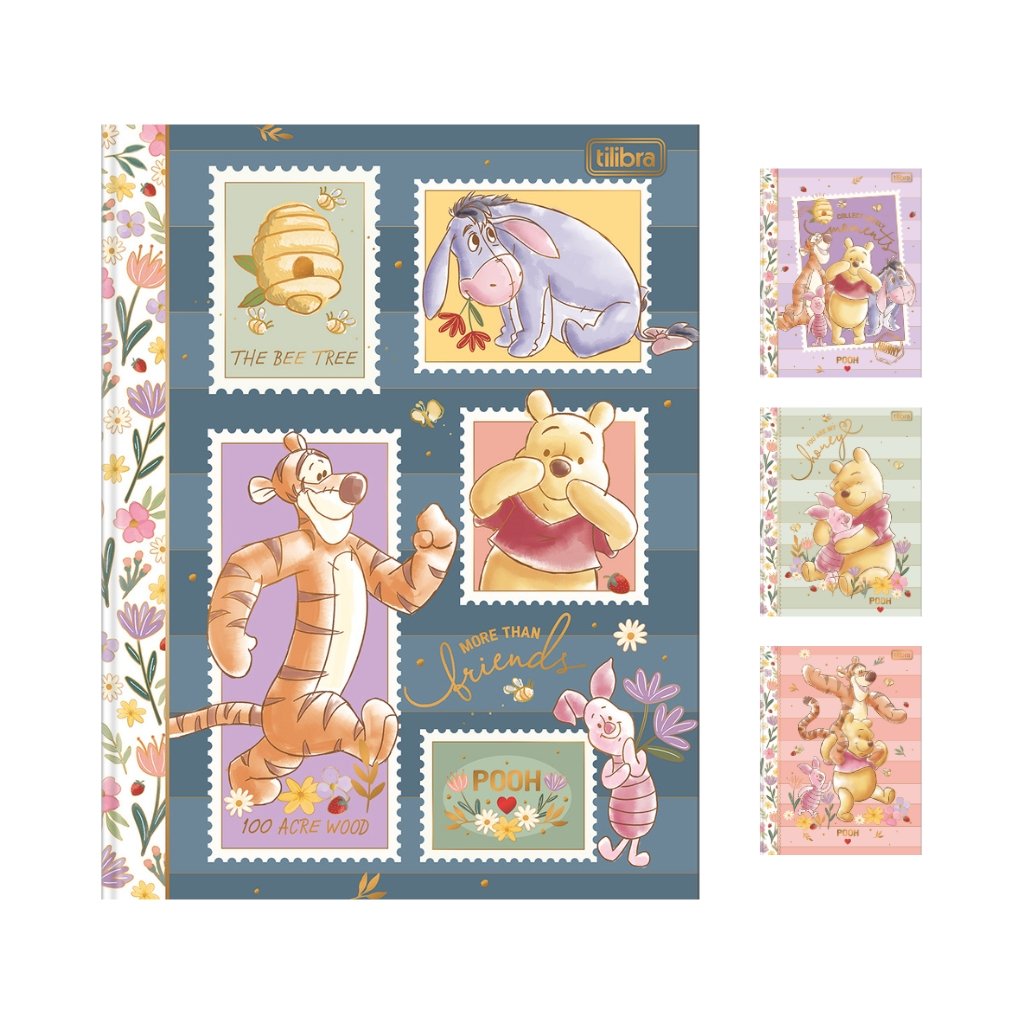 Caderno Colegial Costurado LUXO 80 fls URSINHO POOH - TILIBRA - UND