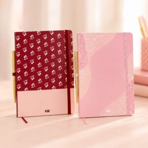 Caderno de Anotação Flores e Cerejas 80 fls 21x14,5cm + Caneta Dourada Luxo - KAZ - UND