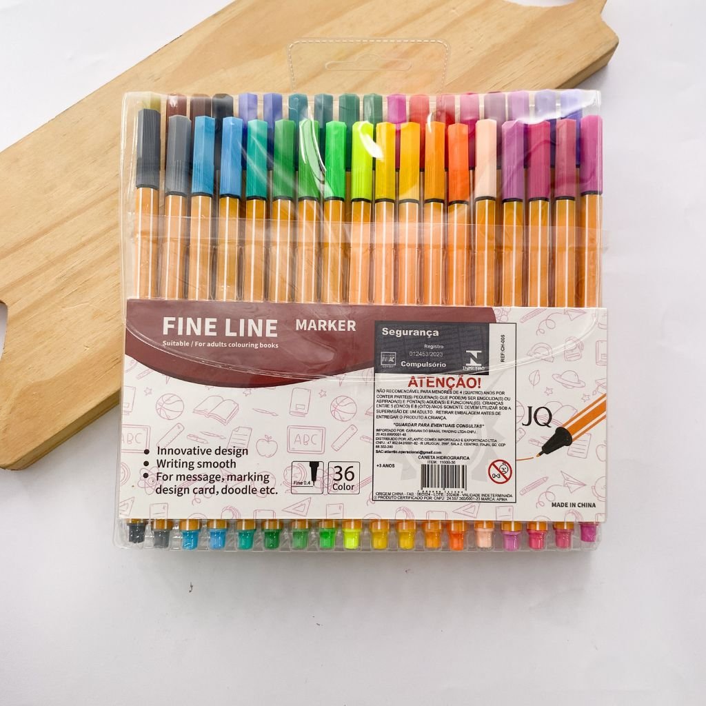 Caneta Fine Liner Marker 36 Cores - IMPORTADO - BLISTER