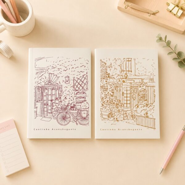 Caderno A5 Sketchbook SEM PAUTA Cantinho Aconchegante 14,4x 21cm - UNISO - UND