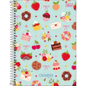 Caderno Universitário Espiral Flores CHARME 1 M 80 Fls - TILIBRA - UND