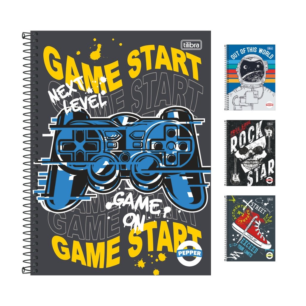 Caderno Universitário Espiral 1 M 80 fls Pepper Masculino - TILIBRA - UND
