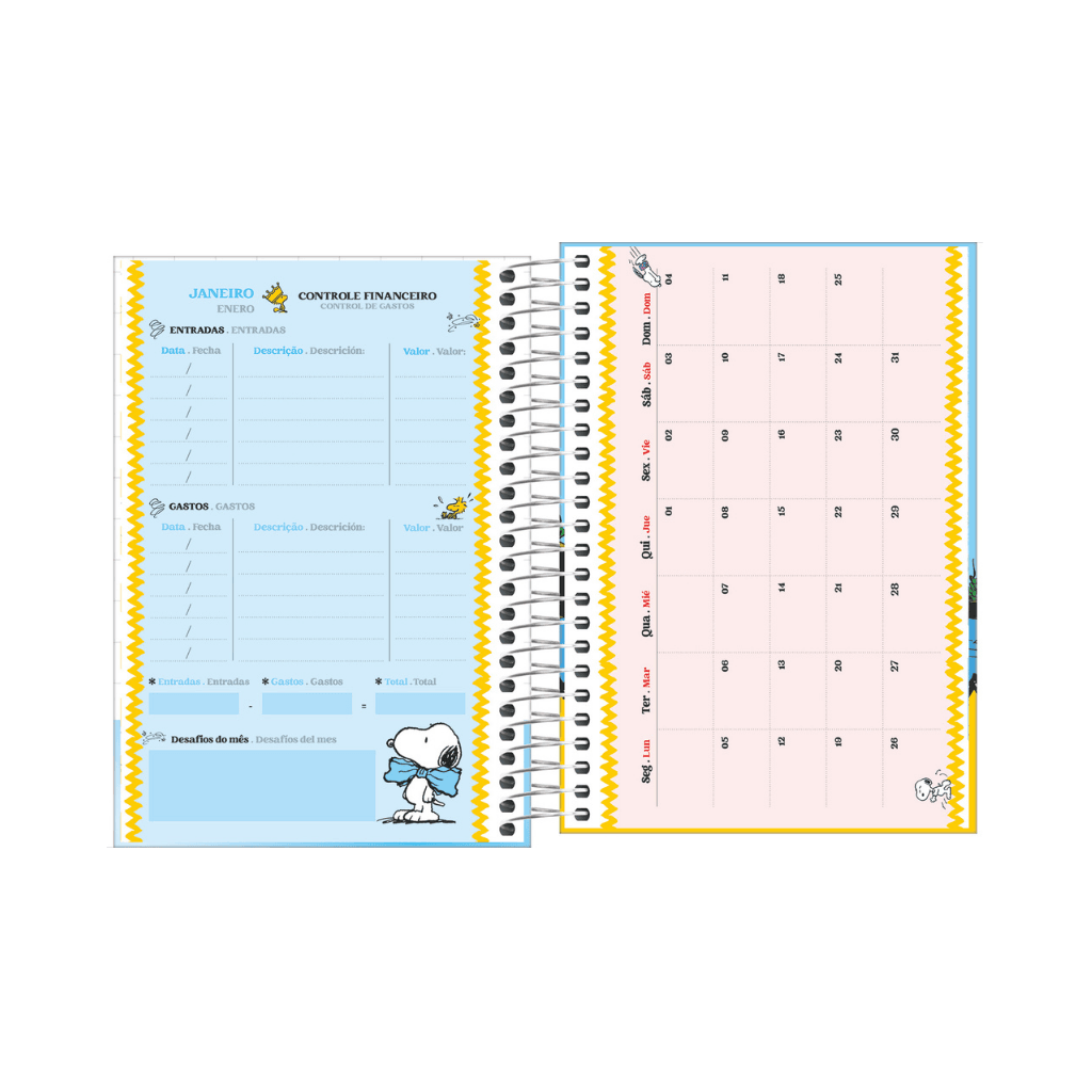 Agenda Espiral Diária 12,9 x 18,7 cm SNOOPY - TILIBRA - UND