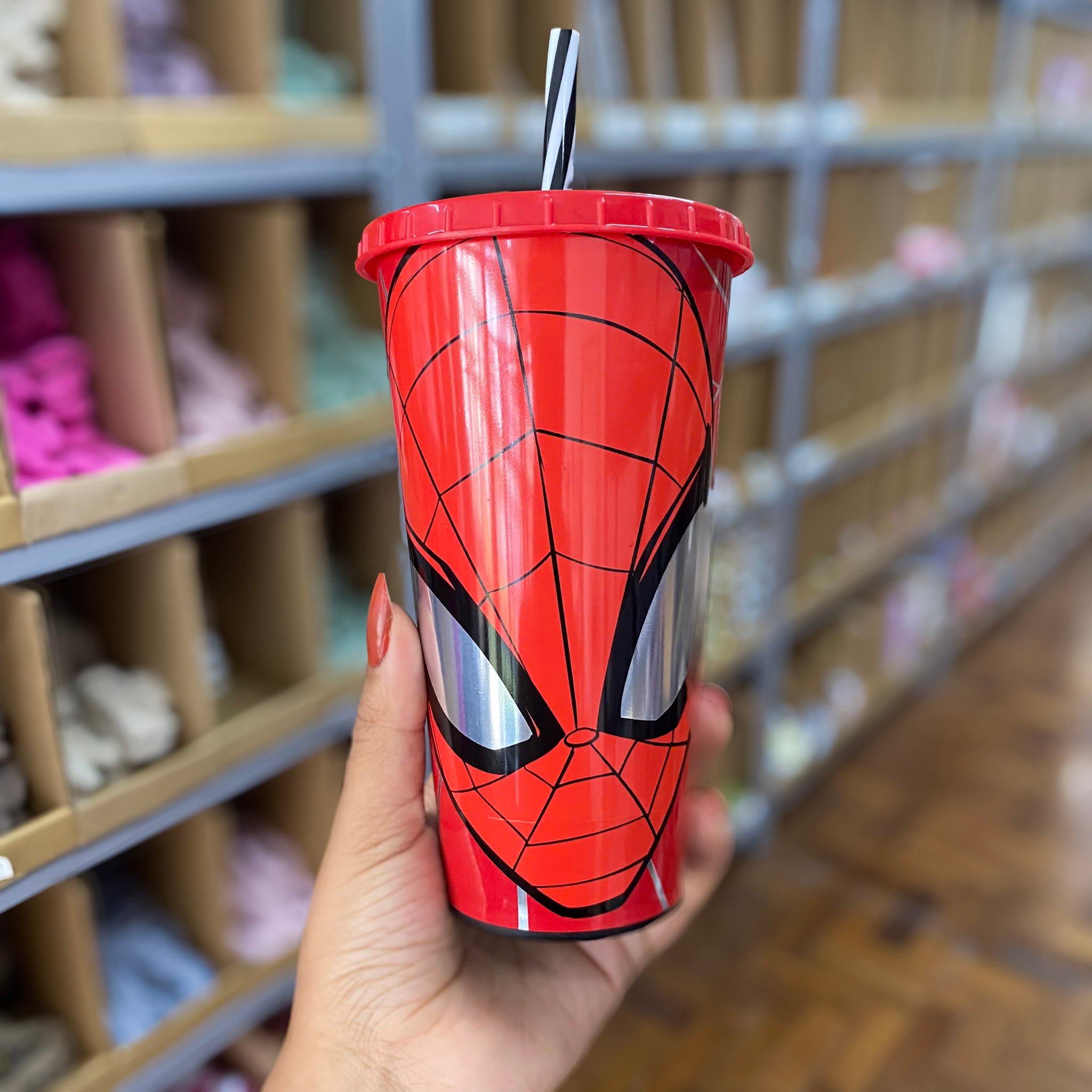 Copo Refri Homem-Aranha c/ Canudo 700ml - PLASÚTIL - UND