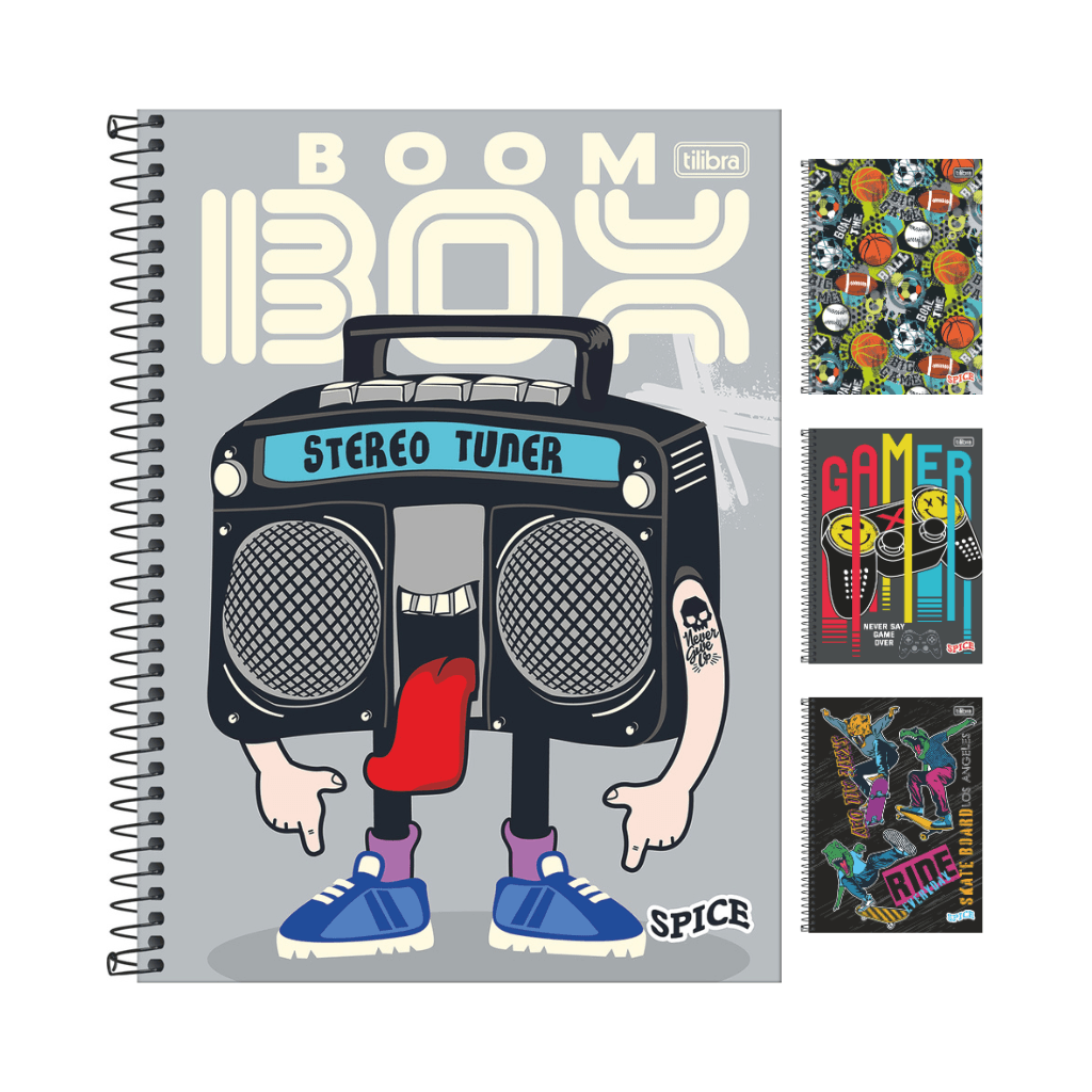 Caderno Universitário Espiral 10M 160 fls SPICE MASCULINO - TILIBRA - UND