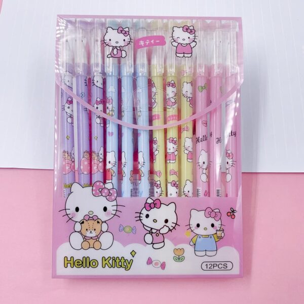 Caneta Apagável Estampada Hello Kitty - Blister 12 Und