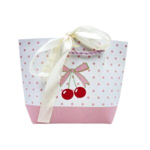 Embalagem Sacola Presente Cereja c/ Fita M 20x28 x 9cm UNISO - UND