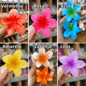 Presilha Piranha Flor 6 cm - IMPORTADO - UND
