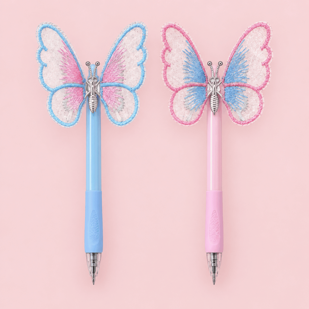 Caneta Esferográfica Premium Apagável Borboleta 3D 0.5 mm - IMPORTADO - UND