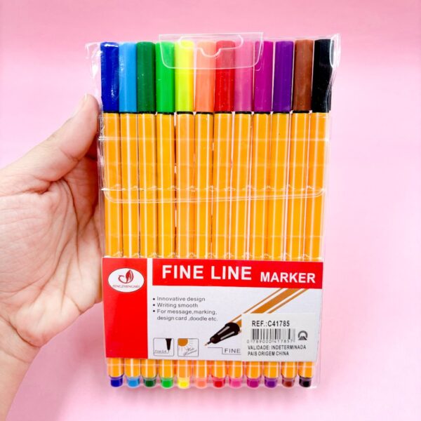 Caneta Fine Line Marker - BLISTER 12 Und