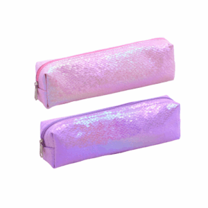 Estojo Zíper Brilho Escaminhas Rosa/Lilás - KIT OFICIAL - UND