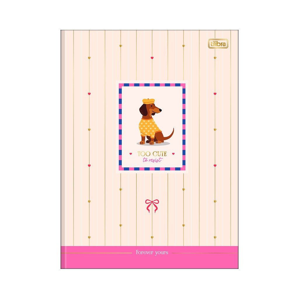 Caderno Brochura Capa Dura Universitário Brownie Dog 20x27,5cm 80 Fls - TILIBRA - UND