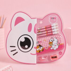 Kit Escolar Amiguinhos Gato 7 Peças - FOFY - BLISTER