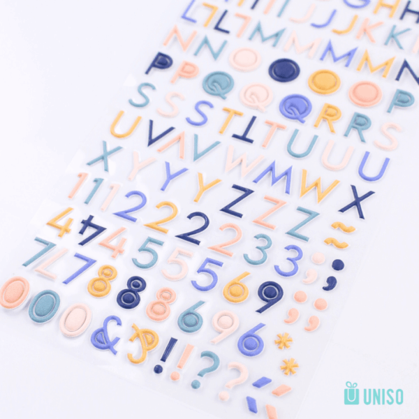 Cartela de Adesivos Lettering - UNISO - UND