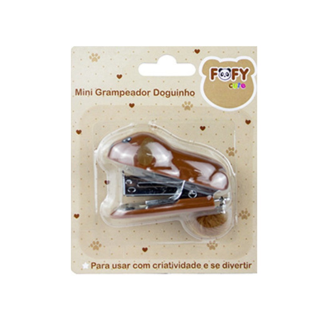 Mini Grampeador Doguinho Rabinho Pompom - FOFY - BLISTER