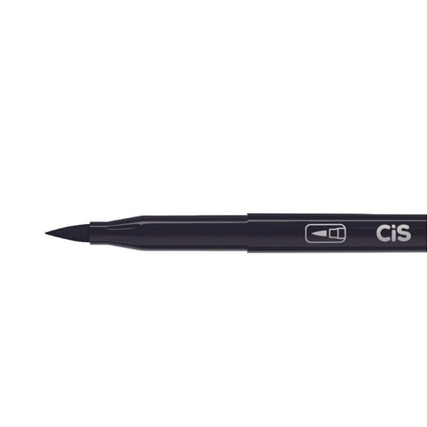 Marcador Brush Pen CIS Preto - CX 6 UND