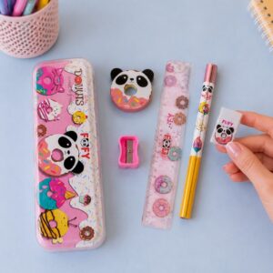 Kit Escolar Panda Donuts 6 Peças - FOFY - BLISTER